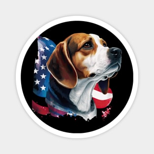 Beagle 4th of July Magnet